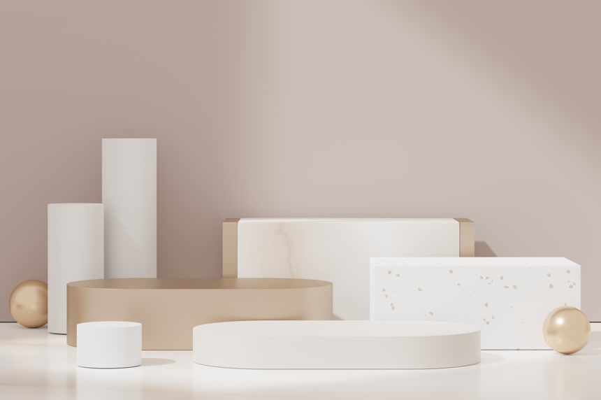 3D渲染几何图形创意插图素材元素背景壁纸