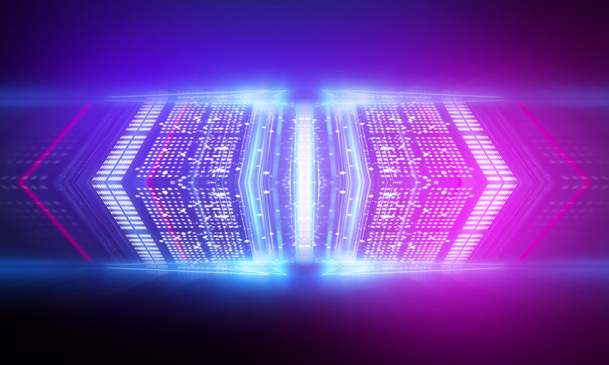 紫外线的抽象光光缆现代背景霓虹灯空荡荡的舞台聚光灯霓虹灯 