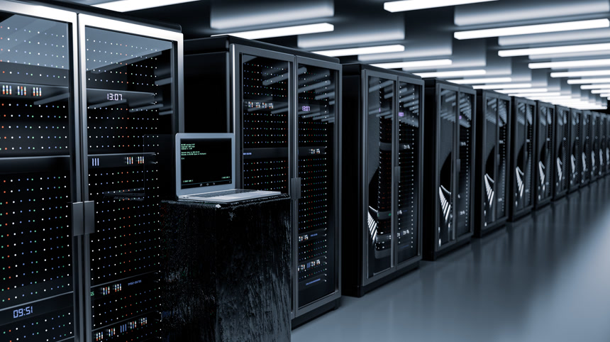 服务器室数据中心带有存储信息的备份、主机大数据智能化