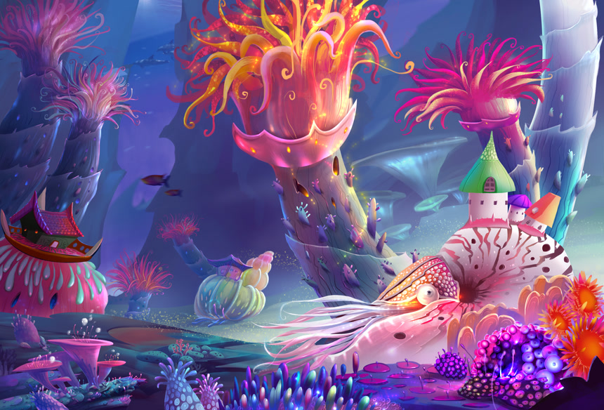 海底世界狂想曲梦幻插画