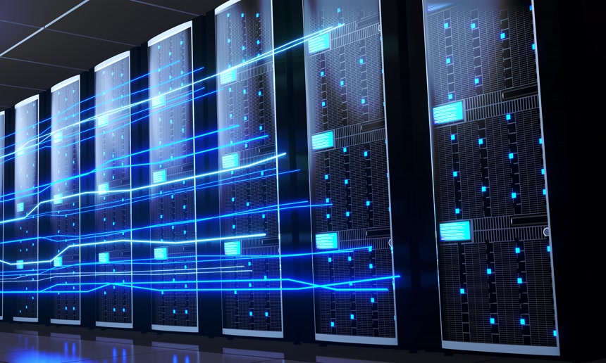 3d服务器室数据中心未来科技人工智能