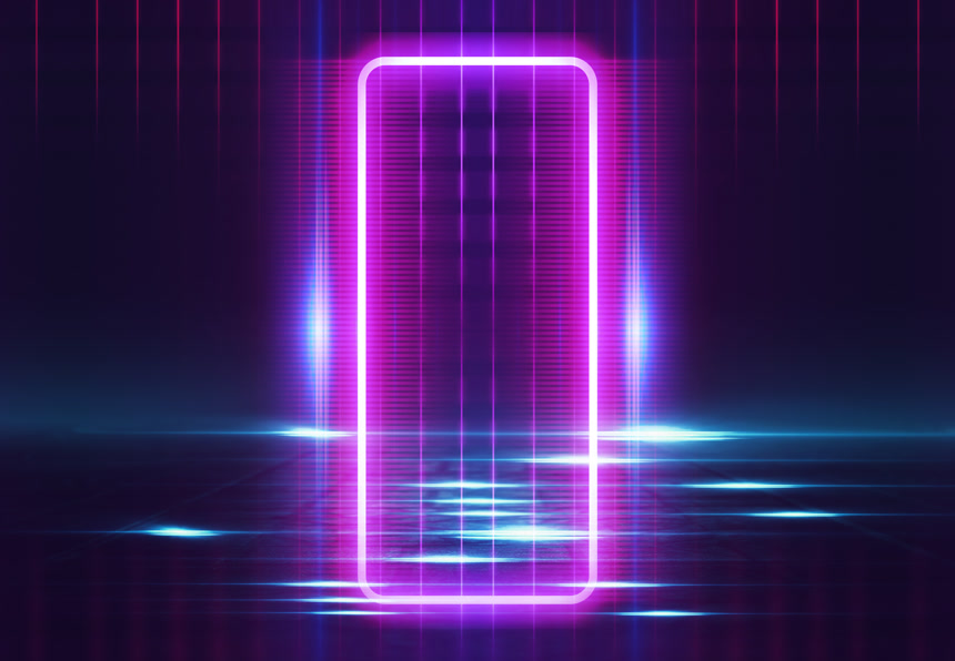 空荡荡的背景场景湿湿的沥青路面上的黑暗街道反光.霓虹灯在黑暗中，霓虹灯的形状，烟雾。一个空的舞台表演的背景.摘要黑暗背景.