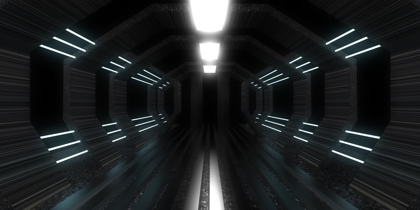 霓虹灯3D抽象背景科学技术