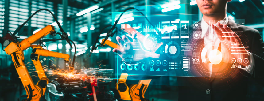 数字工业和工厂机器人技术的先进机器人臂系统工业制造