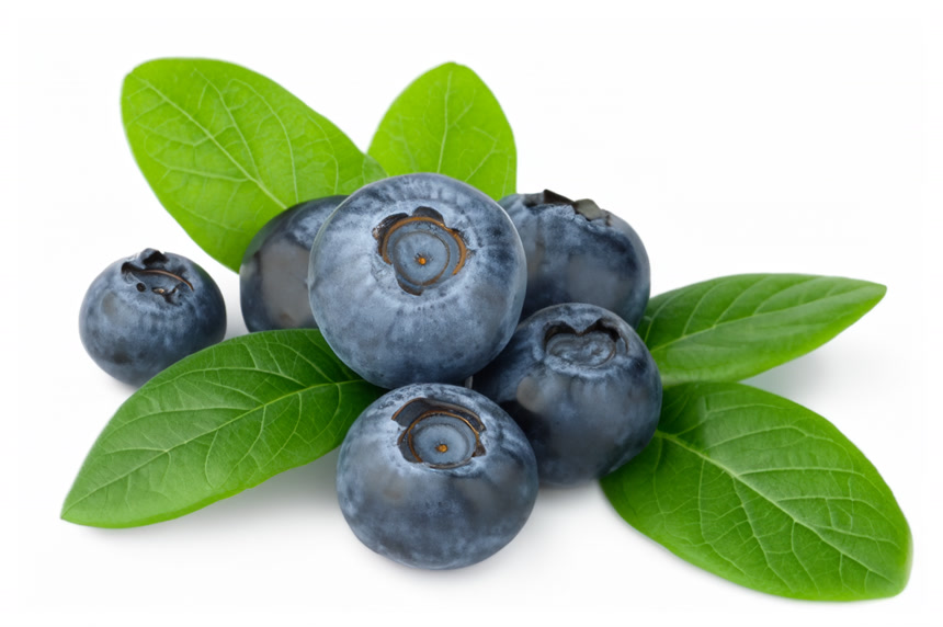 新鲜蓝莓白色背景图水果店宣传