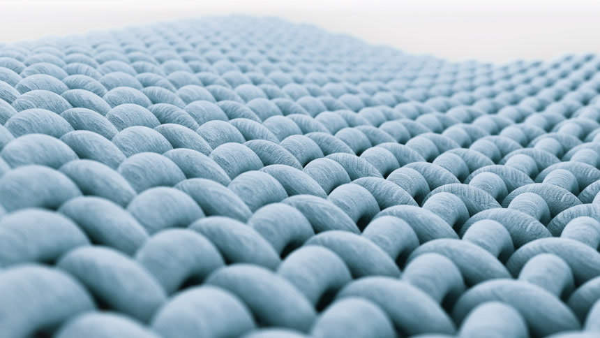 显微镜下织造织物的细节3D插图材质纹理背景底纹