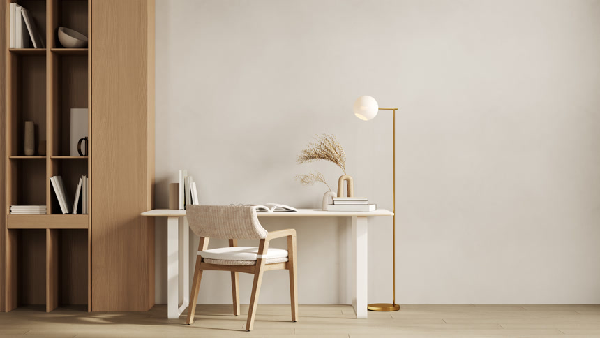 家庭模型现代家庭办公室内部背景3D渲染