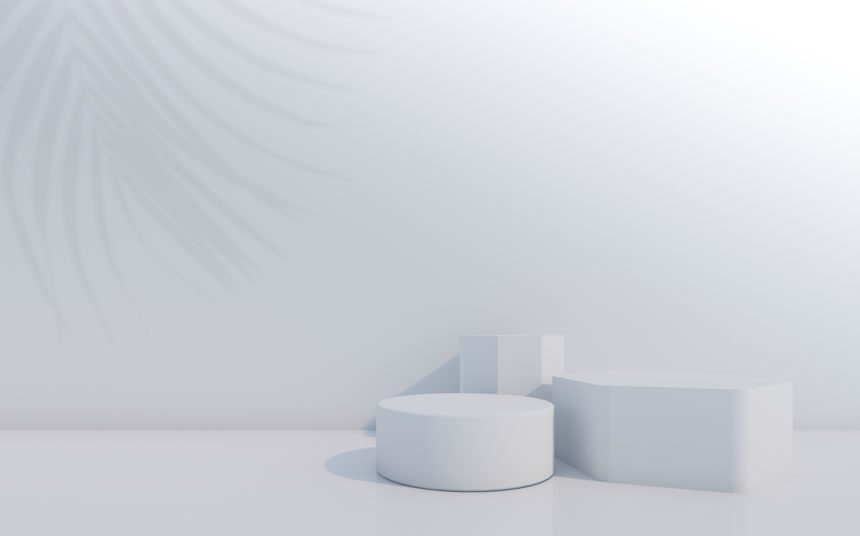 3D白色背景展台设计电商促销背景展台