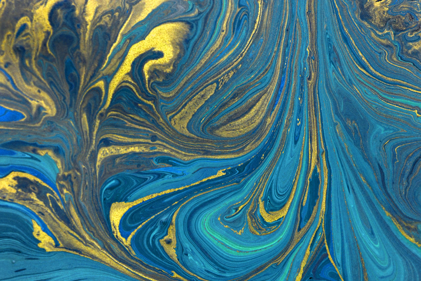 带有大理石色纹理的金色抽象背景 晕染技术运用到装修装饰