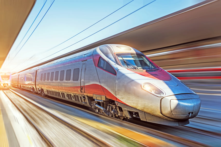 现代高速列车行驶动感图片交通运输城市发展