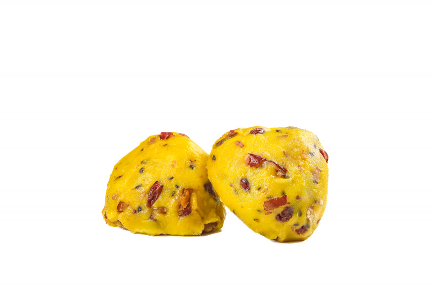 白底上的大黄米窝窝头