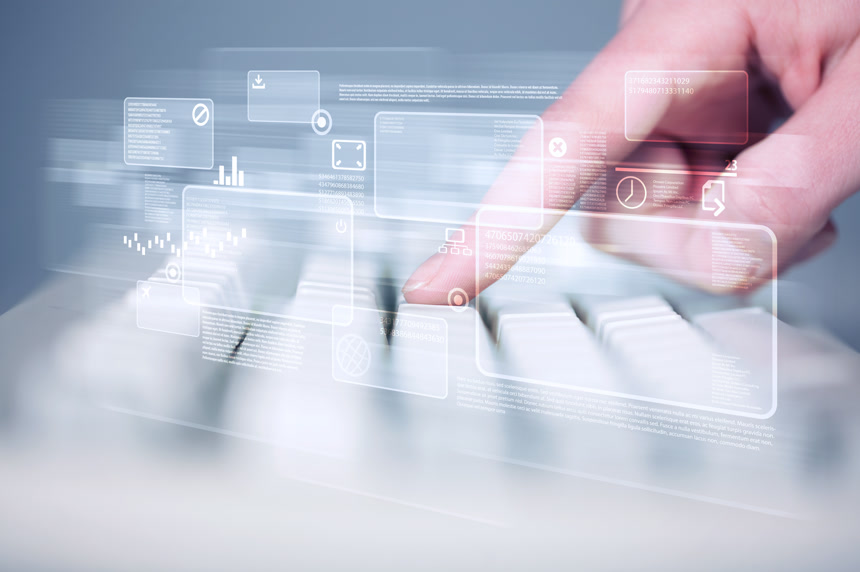 在键盘上输入动作科技感壁纸