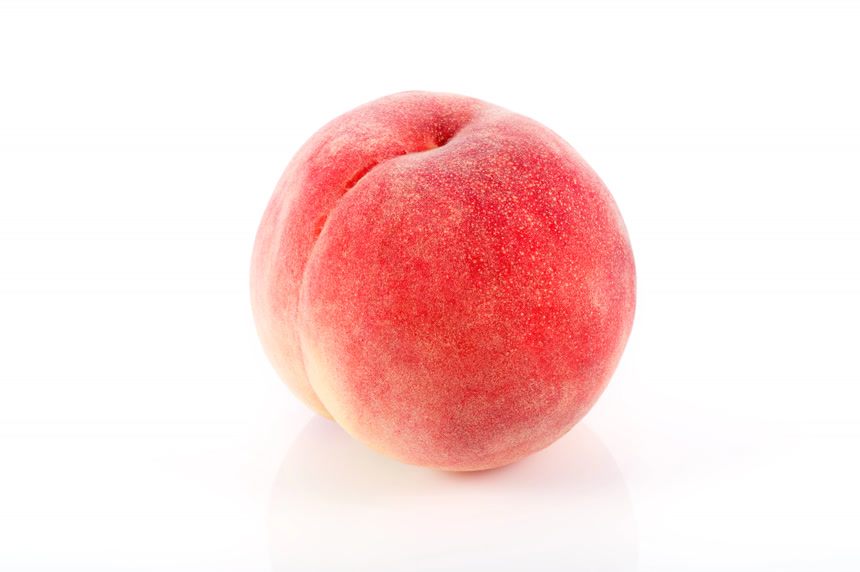 水果白色背景上的一颗桃子新鲜水果
