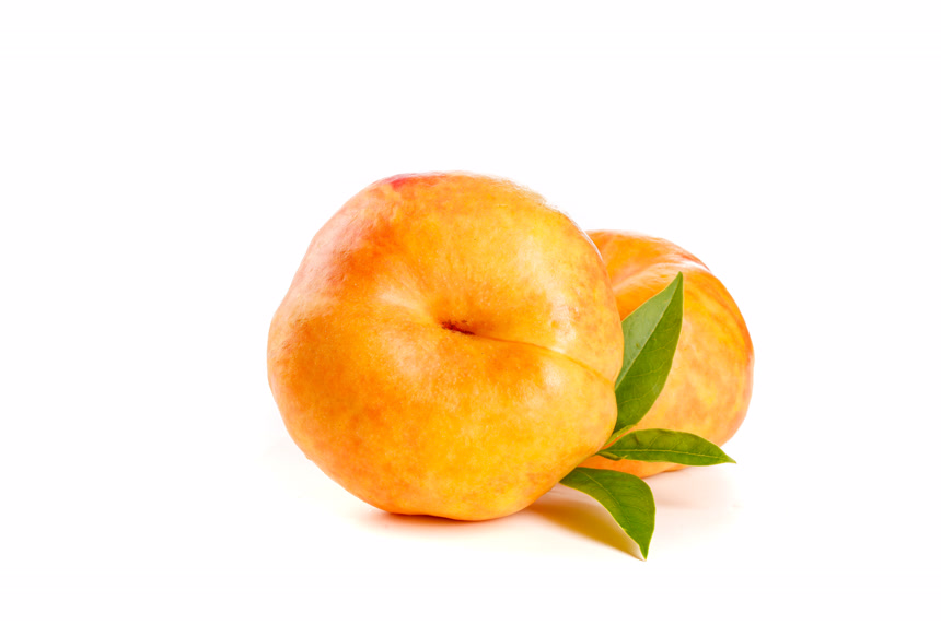 白底摆放着黄油蟠桃