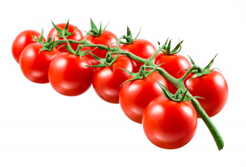 一串圣女果新鲜健康果蔬白底图