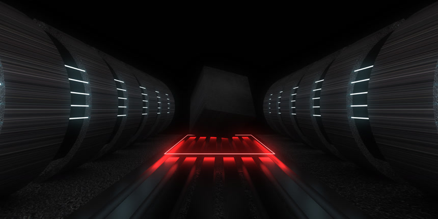 带有霓虹灯的黑色3D抽象背景