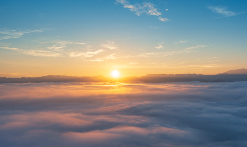 云海自然风光朝霞自然风景