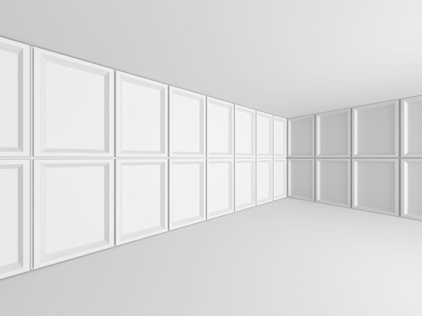 经典的白色几何体墙体室内装潢室内装修