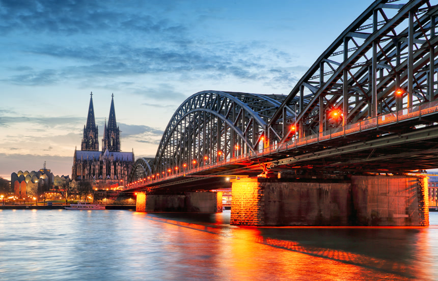 科隆大教堂夜景图外国建筑 旅游