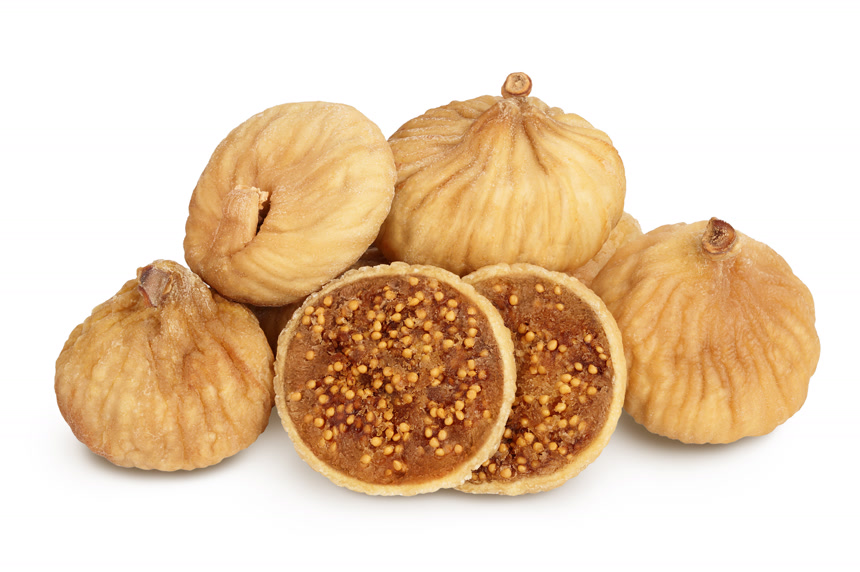 白色背景上的无花果干水果店宣传