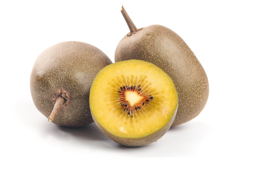 白底上的红心猕猴桃