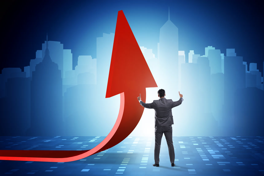 图表上支持经济增长的商人大数据智能化