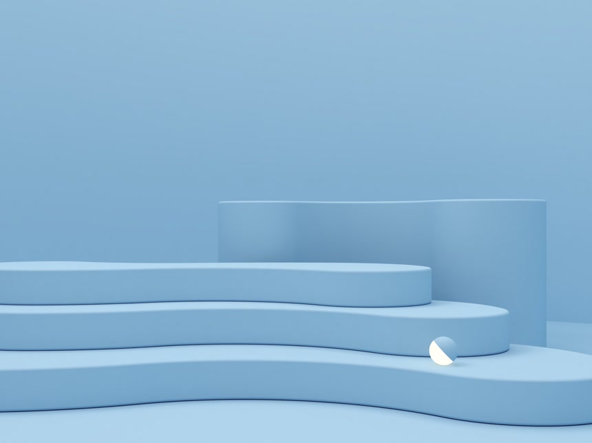 3D渲染蓝色展台元素素材背景壁纸