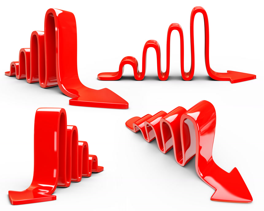 红色抽象艺术箭头3d白底图图片素材