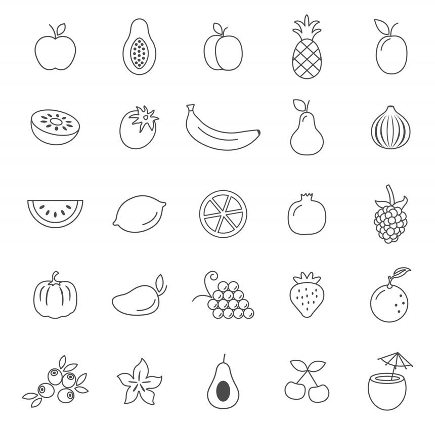 水果图标白底图水果简易画