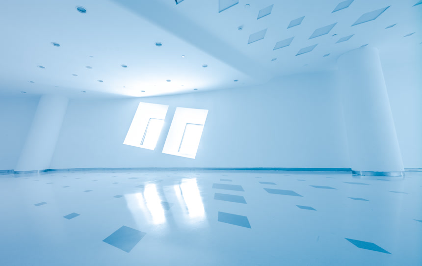 大型商务会议中心现代建筑蓝色空间感