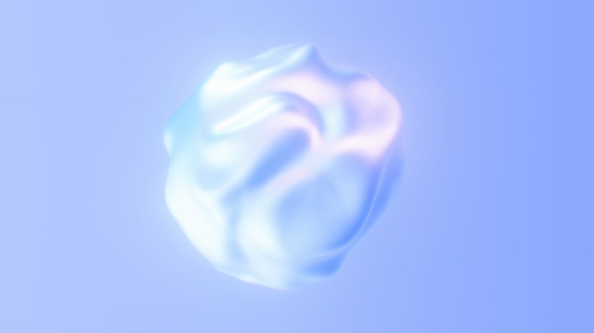 虹彩蒸汽波柔和的色彩反射球波 3D渲染-摘要背景纹理