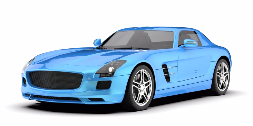 跑车与背景隔离。3d渲染交通工具