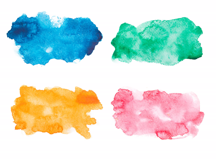 抽象水彩晕染艺术漆白底图