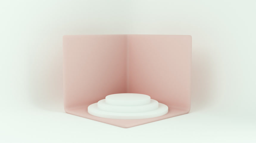 粉色白底座背景礼物盒3D说明3D渲染.