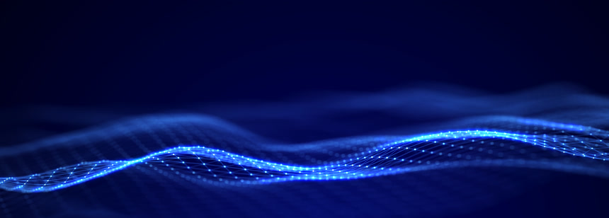 带圆点和线条的数字景观网络空间设计