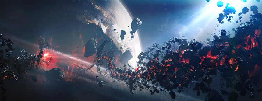 世界崩溃末日场景数码绘画.