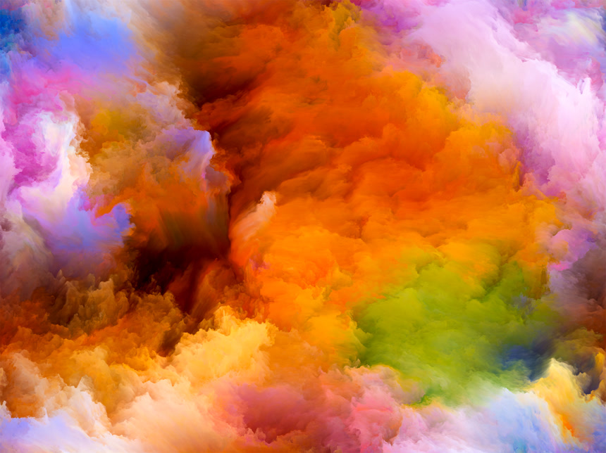 彩色颜料烟雾电脑背景