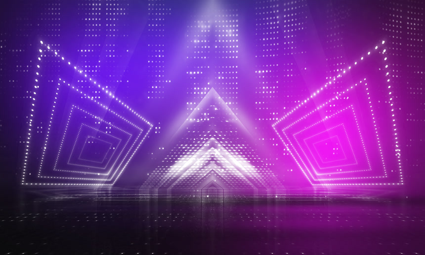 紫外线的抽象光空荡荡的舞台聚光灯霓虹灯