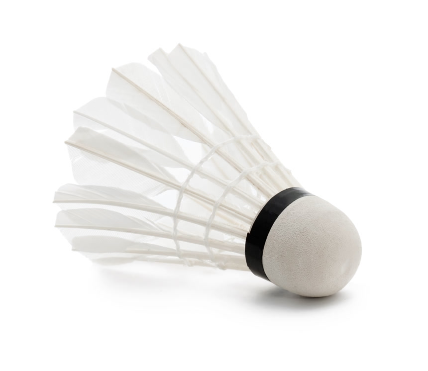 一个白色羽毛球运动器材白底图