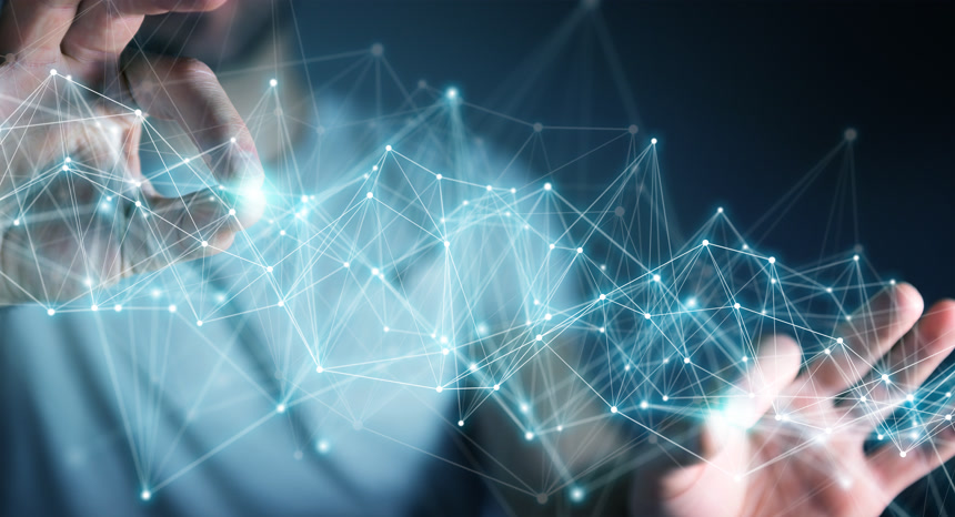 商人使用飞行网络连接3d 渲染