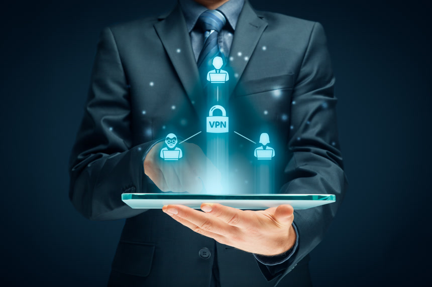 通过虚拟专用网络连接的计算机用户    私有网络安全概念