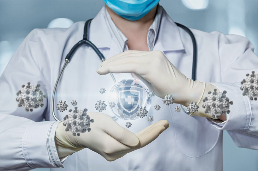 防止病毒在地球上传播的医疗保护医疗健康