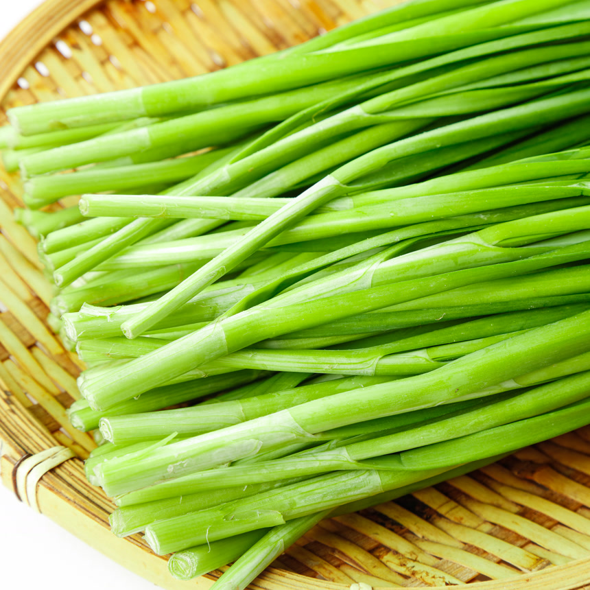 深底上的新鲜韭菜