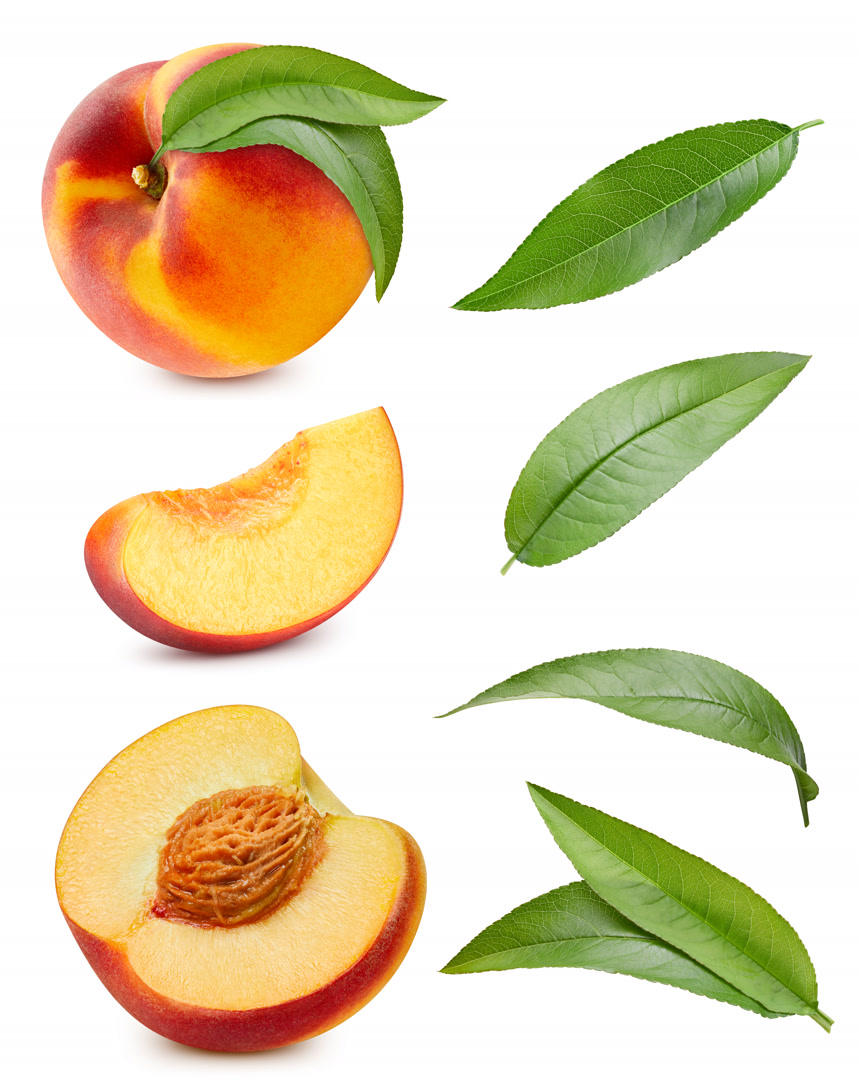 水果桃子油桃摄影特写白底图水果店宣传