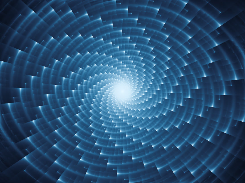 蓝色发光旋转抽象科技背景