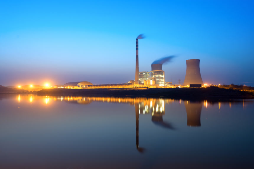 火力发电厂天际线环保宣传