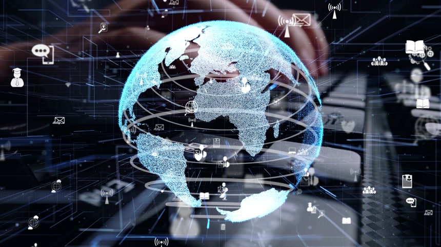 程序员在按键盘网络安全与全球通信理念互联网