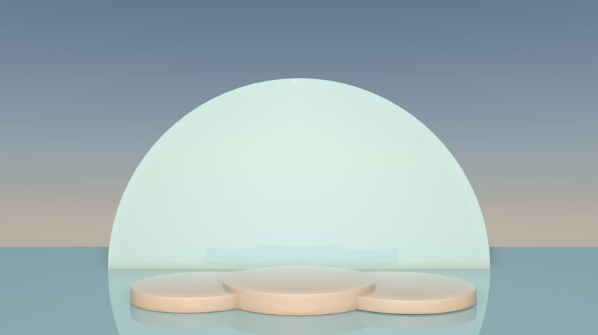 3D渲染的阳光下的白色石台讲台背景