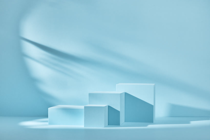 蓝色背景的产品展示背景3d渲染设计