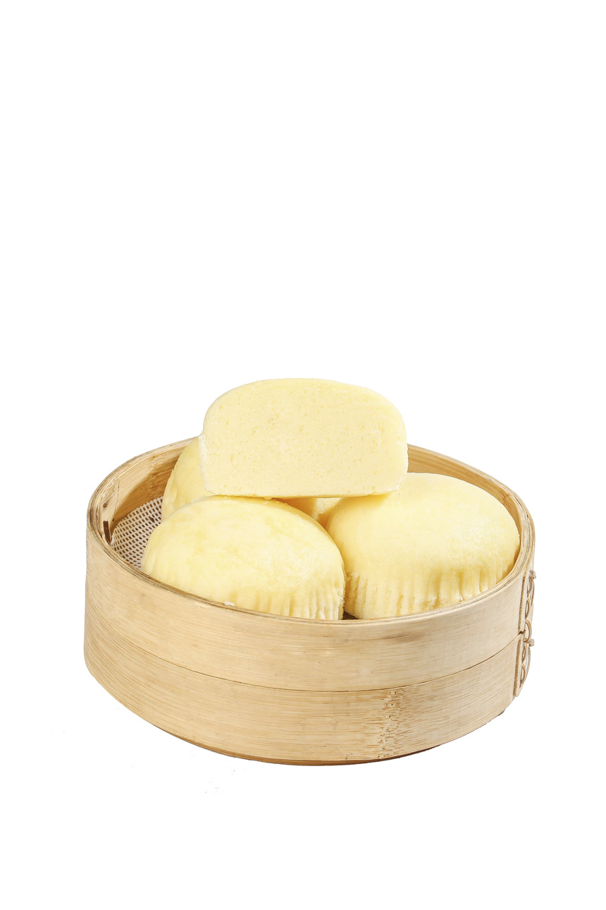 白底上的蒸蛋糕